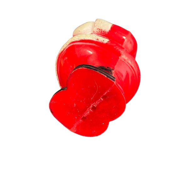 Vintage Celluloid Santa Claus Christmas Ornament Bulb Cover Red & White 4 3/4" T - Picture 5 of 7